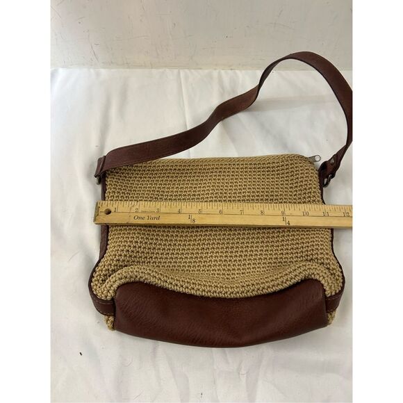 The Sak crochet shoulder purse leather strap  brown tan - Picture 8 of 8